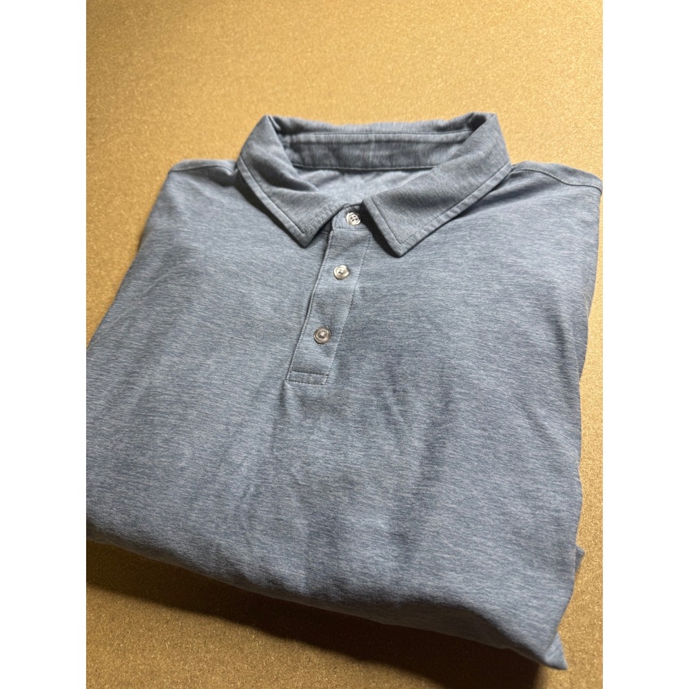 Vuori Strato Tech Polo Mens XL Blue Heather Short Sleeve V188 Performance Shirt